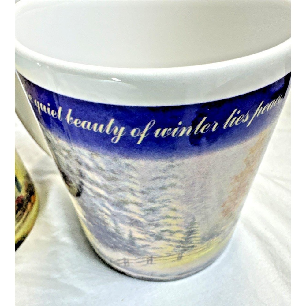 Vintage Thomas Kinkade Four Seasons Mug Set of 4 Complete Collection NOS - Picture 6 of 16